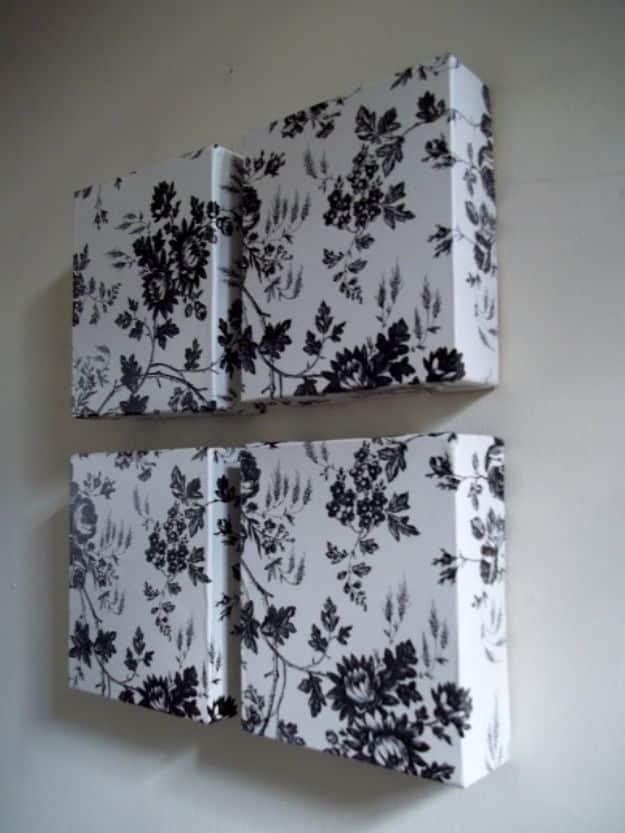 Dollar Tree Contact Paper and Used Boxes Wall Art, a budget friendly way to update the space and simple for beginners