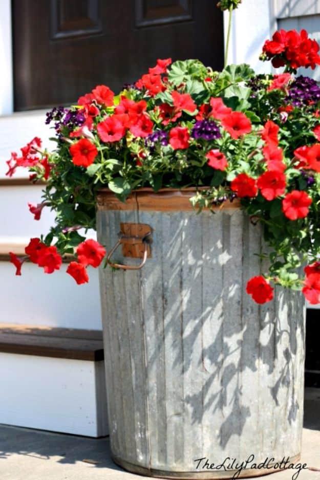 Garbage Can Flower Planter, a backyard container upgrade, and a fix that outlasts most store bought options