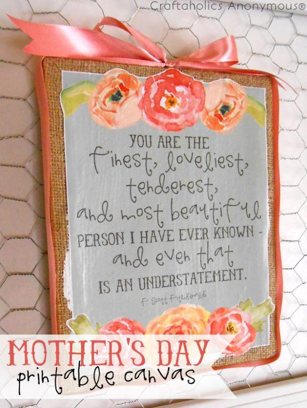 Mother's Day Printable Canvas, an easy mothers day gift idea worth saving for later and a popular choice on this list