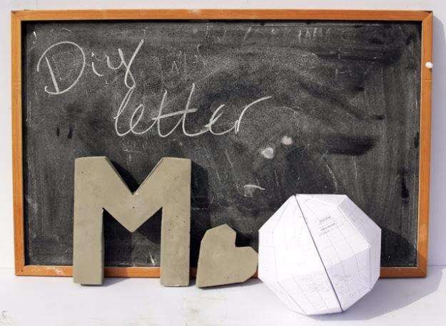 DIY Projects Made With Concrete - DIY Monogram Cement Letter - Quick and Easy DIY Concrete Crafts - Cheap and creative countertops and ideas for floors, patio and porch decor, tabl