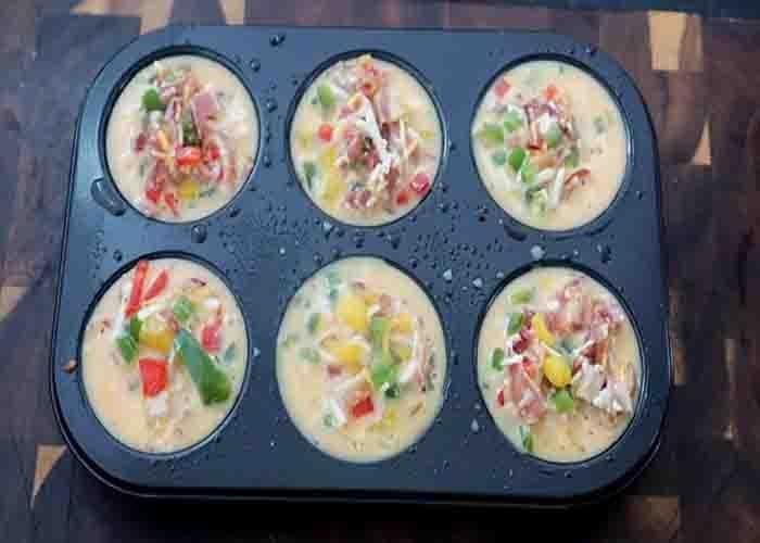 Baking the breakfast muffins