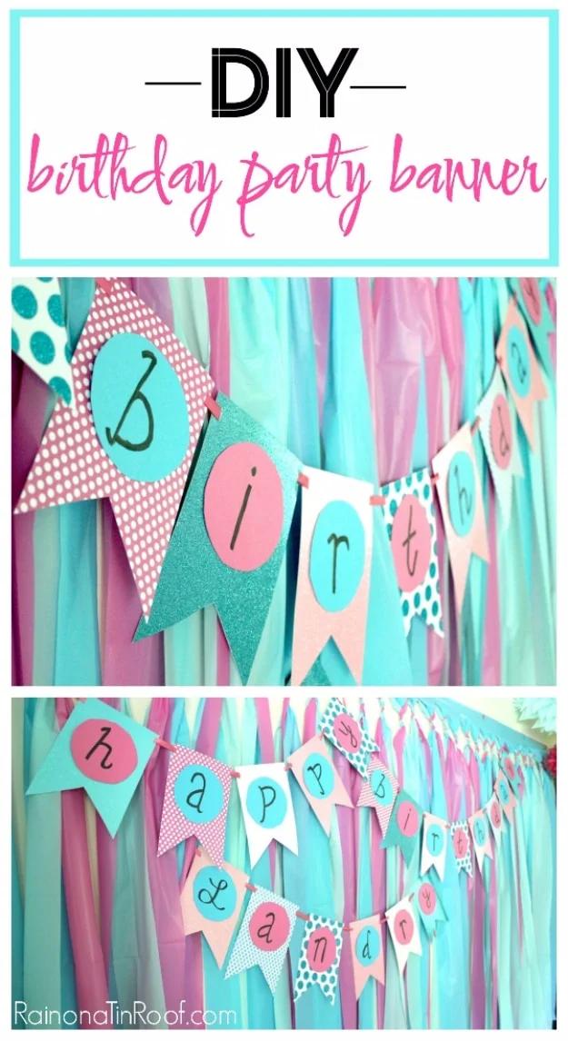 DIY Birthday Party Banner, easy enough to make with the kids helping and a charming touch that photographs beautifully