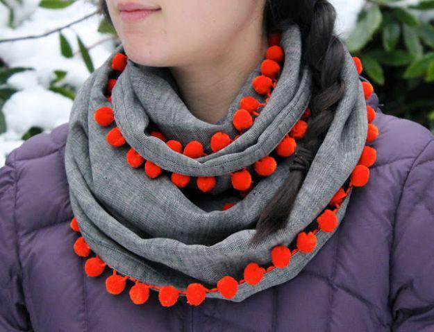 Easy Sewing Projects To Sew For Gifts - DIY Bobble Scarf - Simple Sewing Tutorials and Free Patterns for Making Christmas and Birthday Presents - Cheap Ideas to Make and Sell on Et