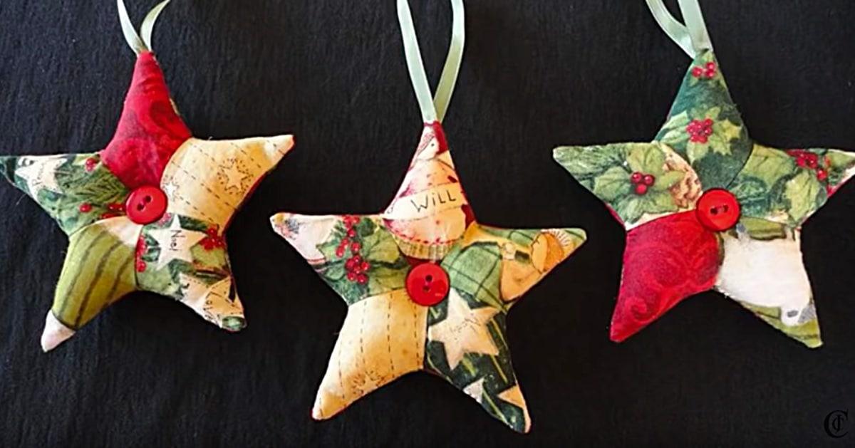 Learn To Make Patchwork Quilted Star Ornaments