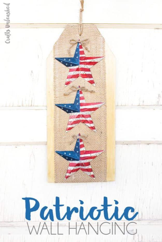 DIY Americana Decor Stars & Stripes Wall Hanging, a fun state craft worth making to show some hometown pride