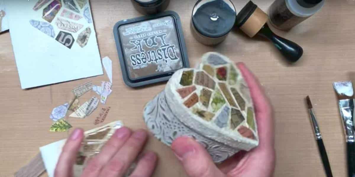 He Does An Easy New DIY Project — Distressed Paper Mosaic. I Haven’t Seen Anything Like It (Watch!)