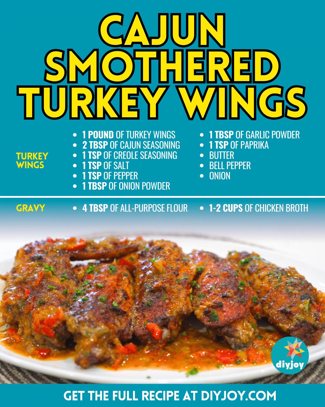 Easy Cajun Smothered Turkey Wings Recipe