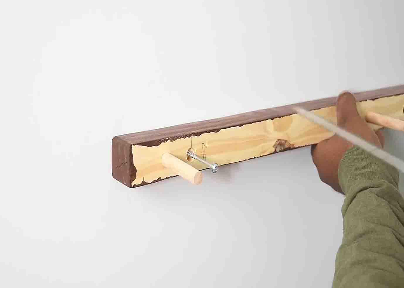 Mounting the floating shelves to the wall