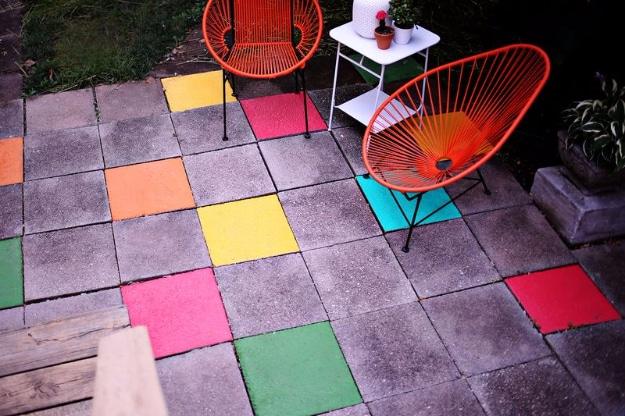 Painted Patio Tiles, straightforward enough to knock out in a day and a sweet little detail guests always notice