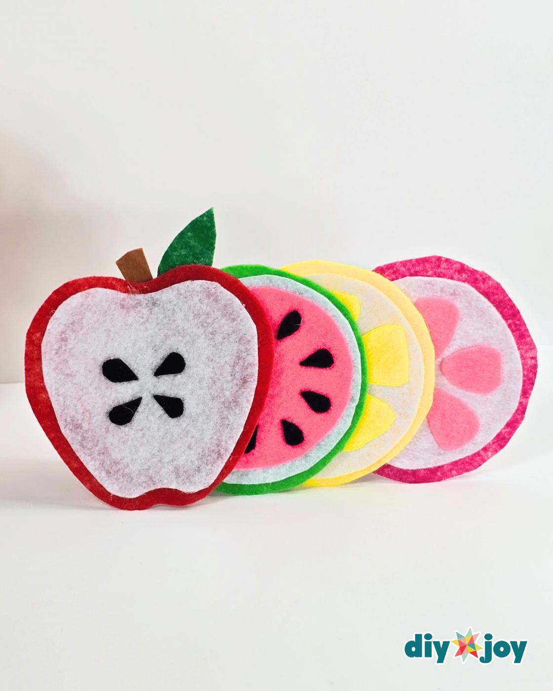 Felt Fruit Coasters — easy handmade fruit coaster