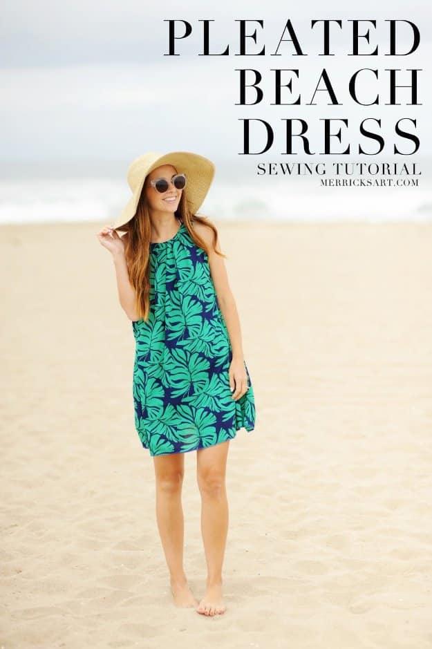 Pleated Beach Dress Sewing Tutorial, a simple weekend sewing project and a practical handmade piece for everyday wear
