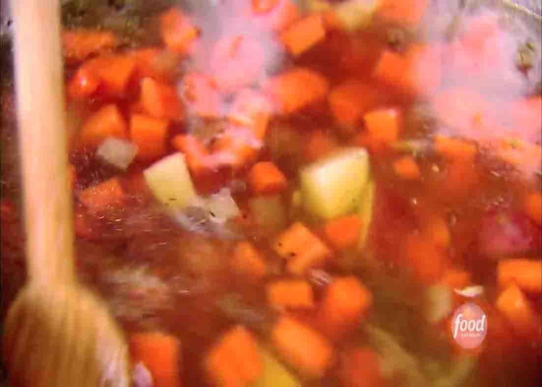 Cooking the 5-star split pea soup with homemade chicken stock
