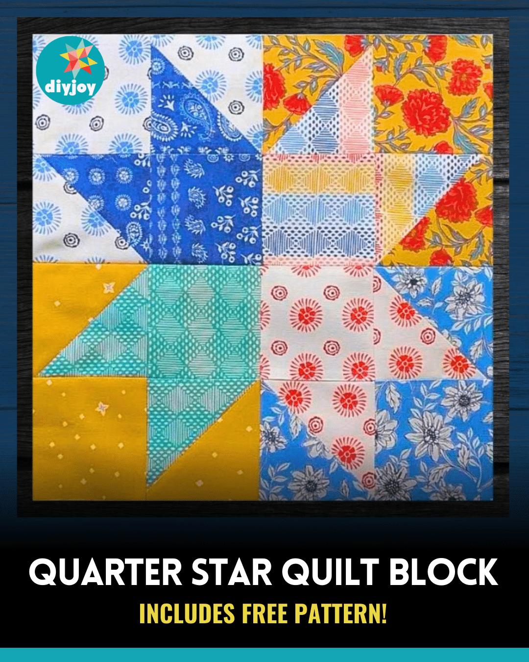 Easy Quarter Star Quilt Block Tutorial