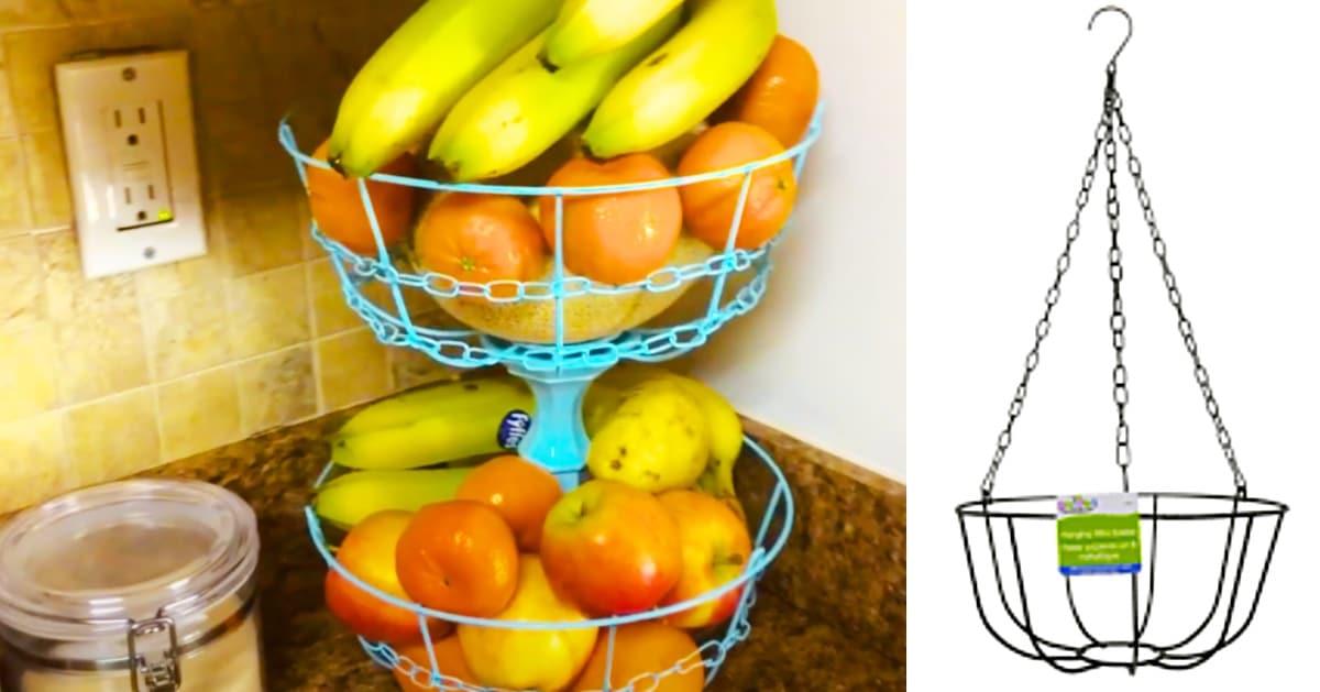 How To Make A Dollar Tree Metal Fruit Basket Stand