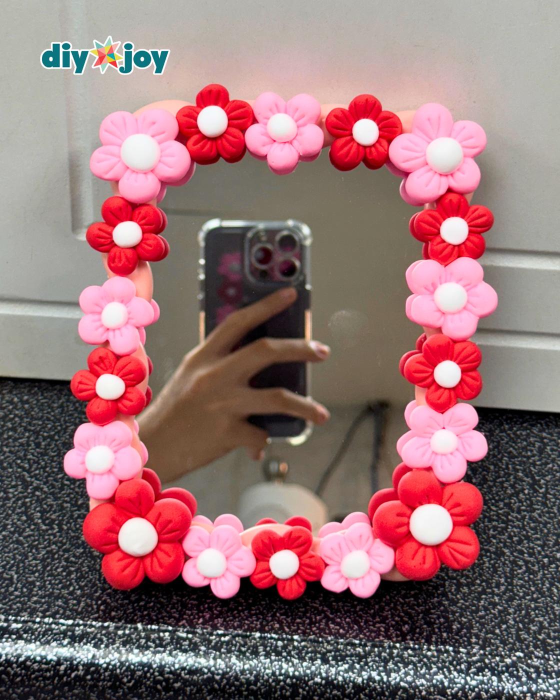 Clay Flower Mirror — aesthetic room decor diy mirror in 1 hour