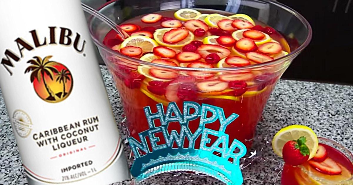 New Year’s Eve Champagne Rum Punch Recipe