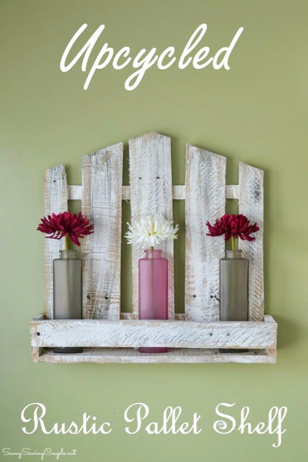 Upcycled Rustic Pallet Shelf, an idea worth saving for later and one worth bookmarking from this list