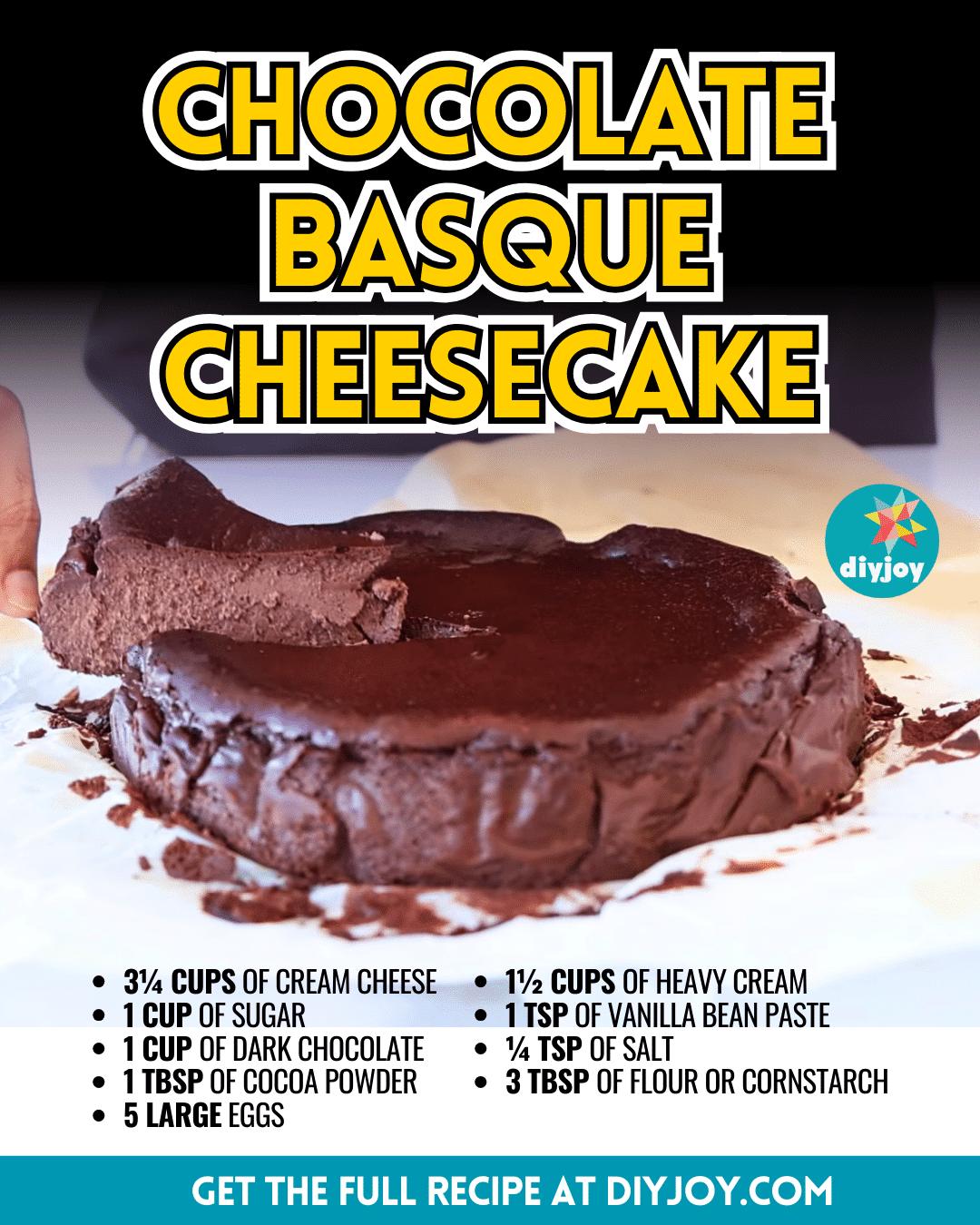 Easy Chocolate Basque Cheesecake Recipe