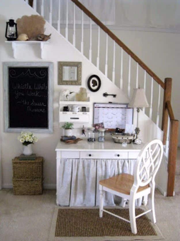 Add A Table Skirt With Tension Rods, easy to fit into a free afternoon and a satisfying finish for not much work