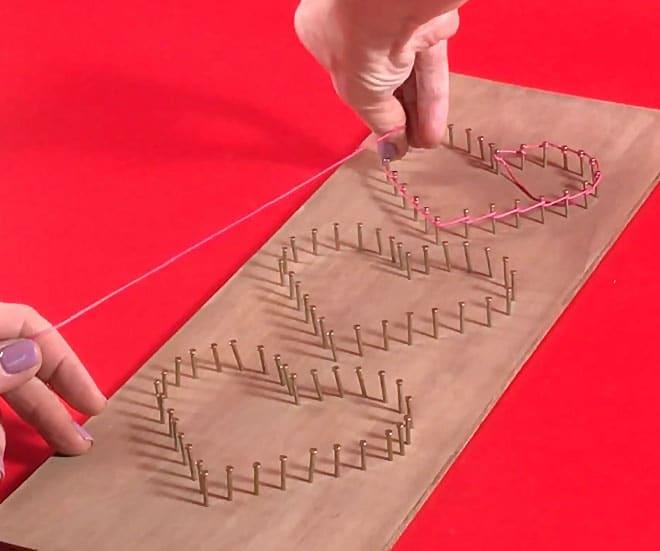 3 easy diy string art ideas craft idea — how to wrap string art heart pattern