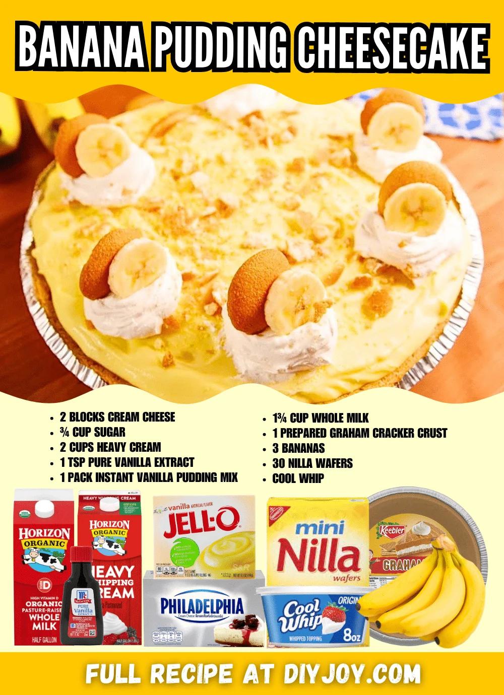 Super Easy Banana Pudding Cheesecake Recipe