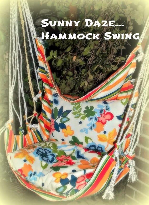 Hammock Swing Tutorial, a creative way to add color to the outdoor space and perfect for summer evenings on the porch