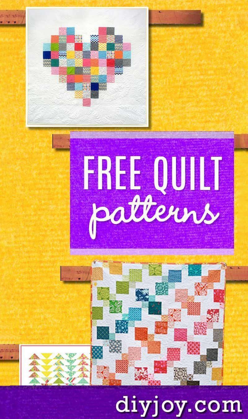 Free Quilt Patterns - Downloadable Free Quilting Pattern Ideas and Tutorials for DIY Quilts - Creative Crafts DIY Home Decor and Sewing Projects