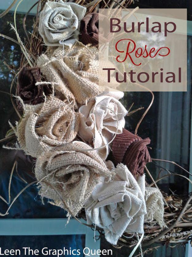 Burlap Rose, a satisfying weekend project worth the effort and a burlap decor idea worth bookmarking for later