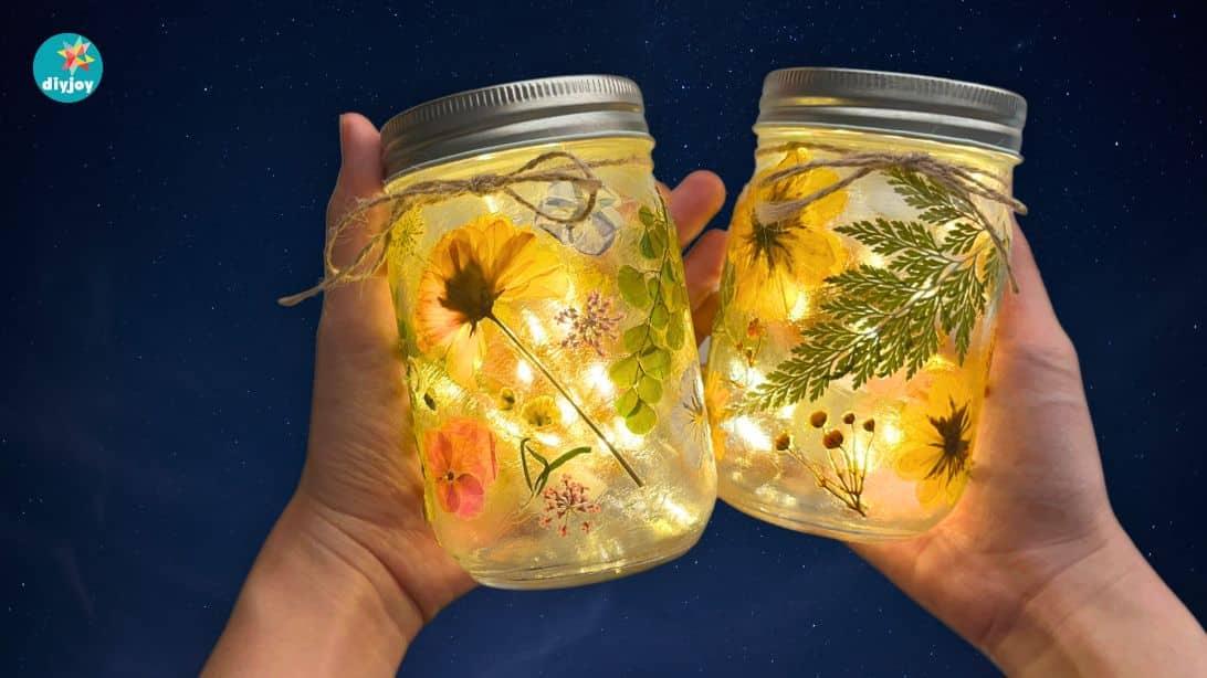Mason Jar Fairy Lights - Fall Mason Jar Crafts