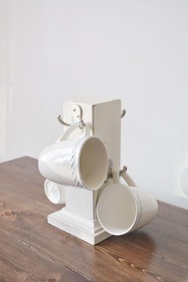 Rustic Farmhouse Mug Rack, a project that looks pricier than it really is and a quick idea that comes together fast