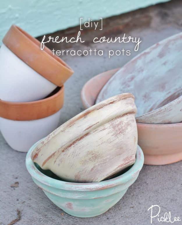 DIY French Country Terracotta Pots, simple enough for a first try and better looking than a store bought version