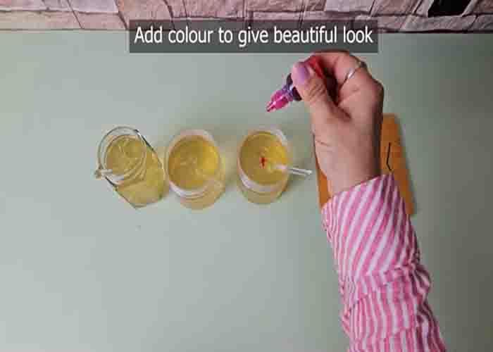 Coloring the homemade air freshener gel