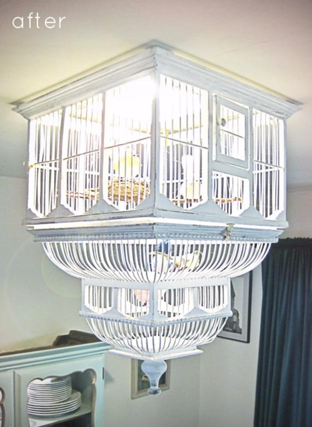 DIY Birdcage Chandelier, a creative DIY chandelier worth making for the home and a favorite pick from this roundup
