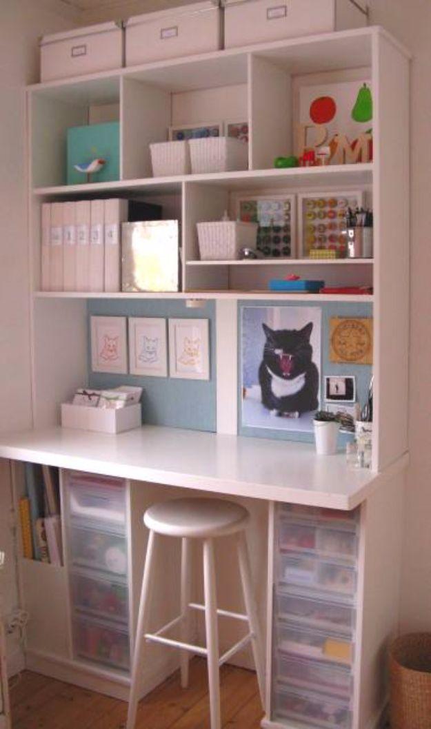 Scrapbooking Station, simple to scale to fit almost any space and a nice way to make a plain corner feel finished