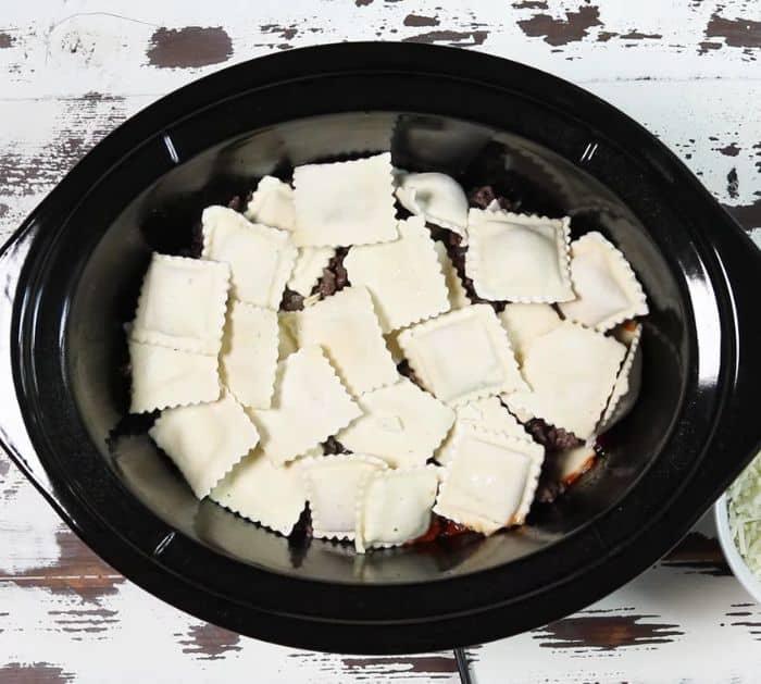 Easy to Make Crockpot Ravioli Lasagna