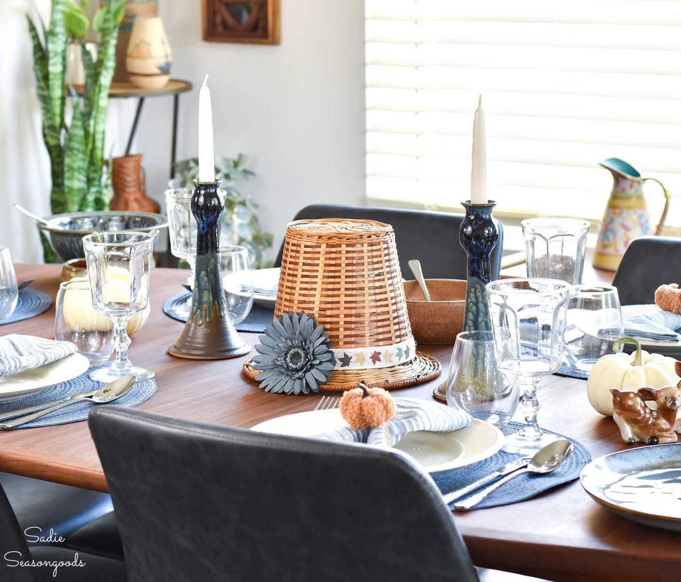 Pilgrim Hat Basket Centerpiece, a popular choice on this list and a favorite thanksgiving centerpiece idea worth copying
