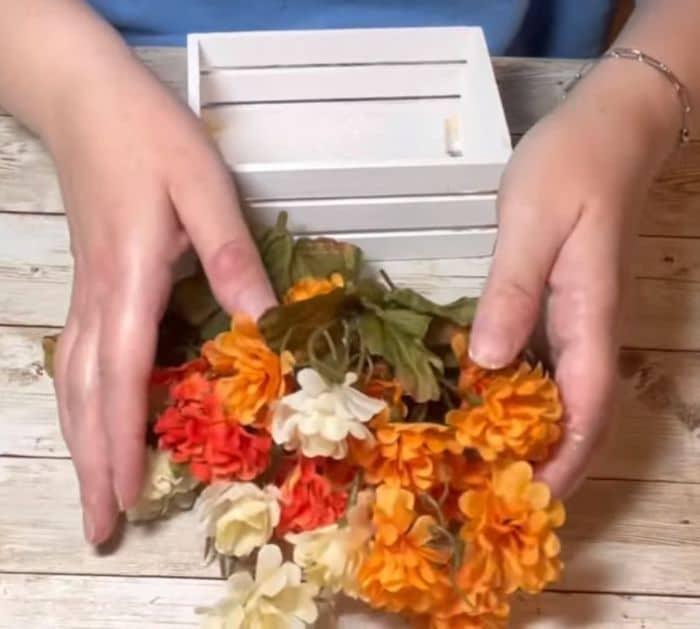 Dollar Tree Wood Crate Fall Centerpiece Materials