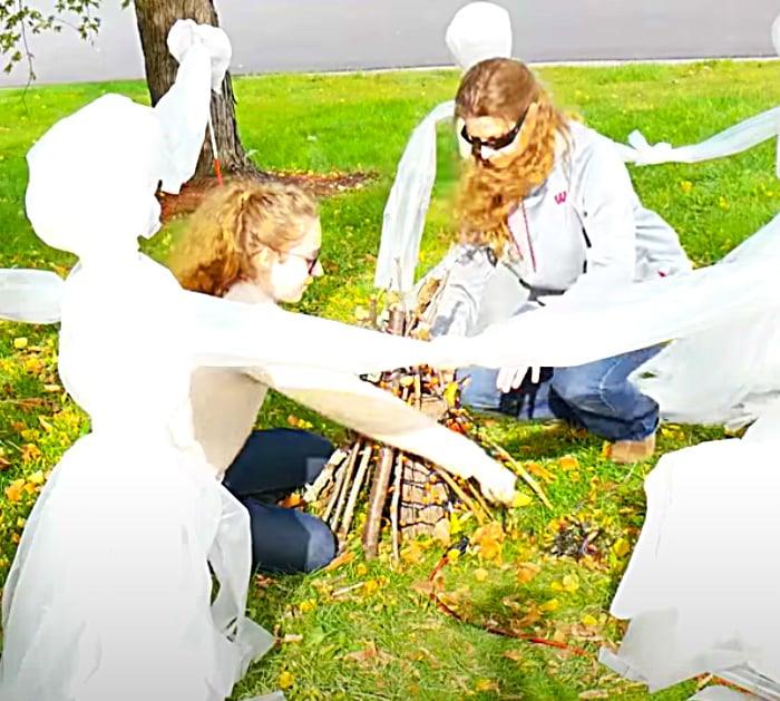 DIY Faux Campfire - Dollar tree Halloween Decor - Walmart Halloween DIY