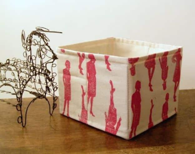 DIY Storage Baskets - No-interfacing Storage Basket - Cheap and Easy Ideas for Getting Organized - Creative Home Decor on A Budget - Farmhouse, Modern and Rustic Basket Projects