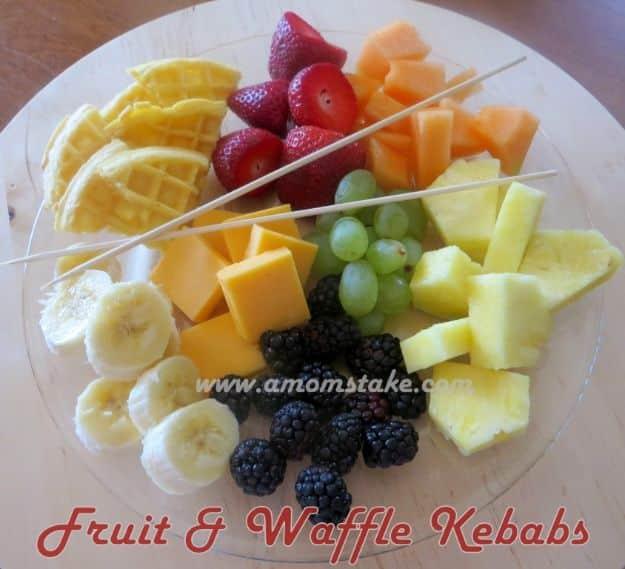 Best Recipes To Teach Your Kids To Cook - Waffle And Fruit Kebabs - Easy Ideas To Show Children How to Prepare Food - Kid Friendly Recipes That Boys and Girls Can Make Themselves -