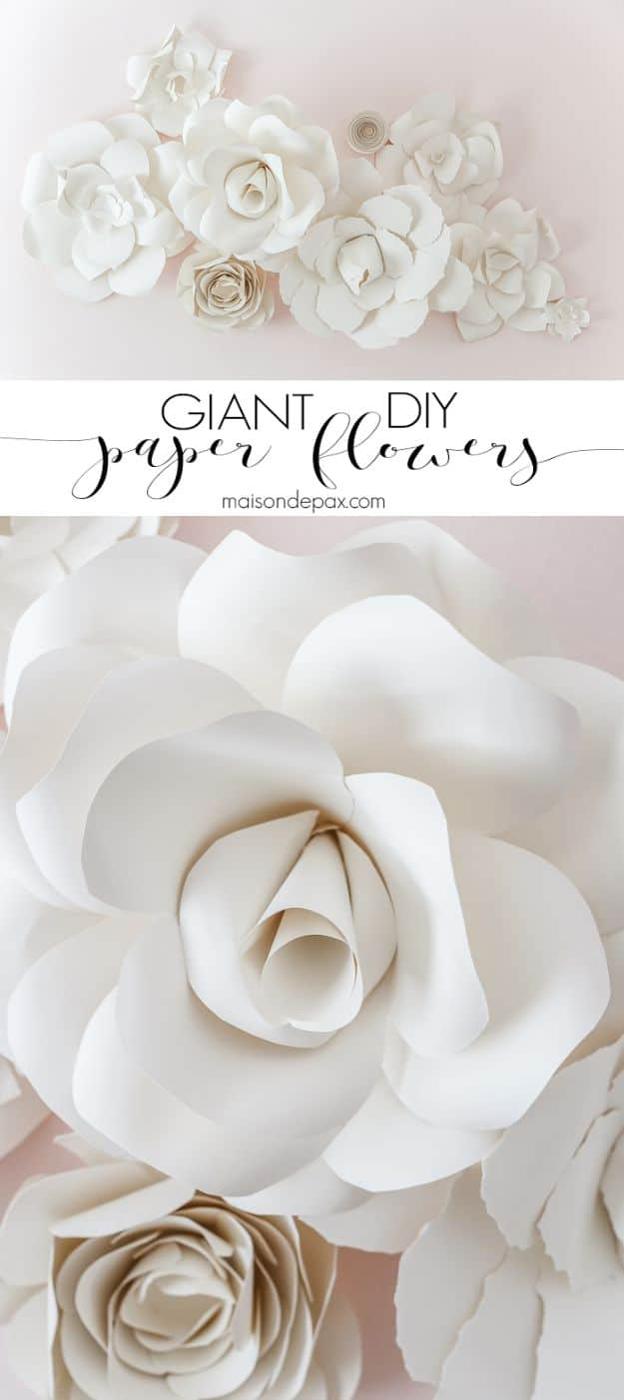 DIY Giant Paper Flowers, a white decor idea worth trying at home and a project that comes together in an afternoon