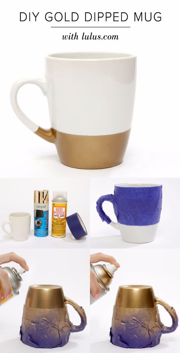 DIY Gold Dipped Mug, simple enough for a first try at the craft and proof a small change makes a real difference