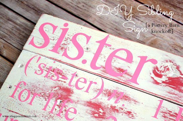 DIY Sibling Sign, a farmhouse wall statement, a fast weekend build even for a novice and a detail guests always ask about