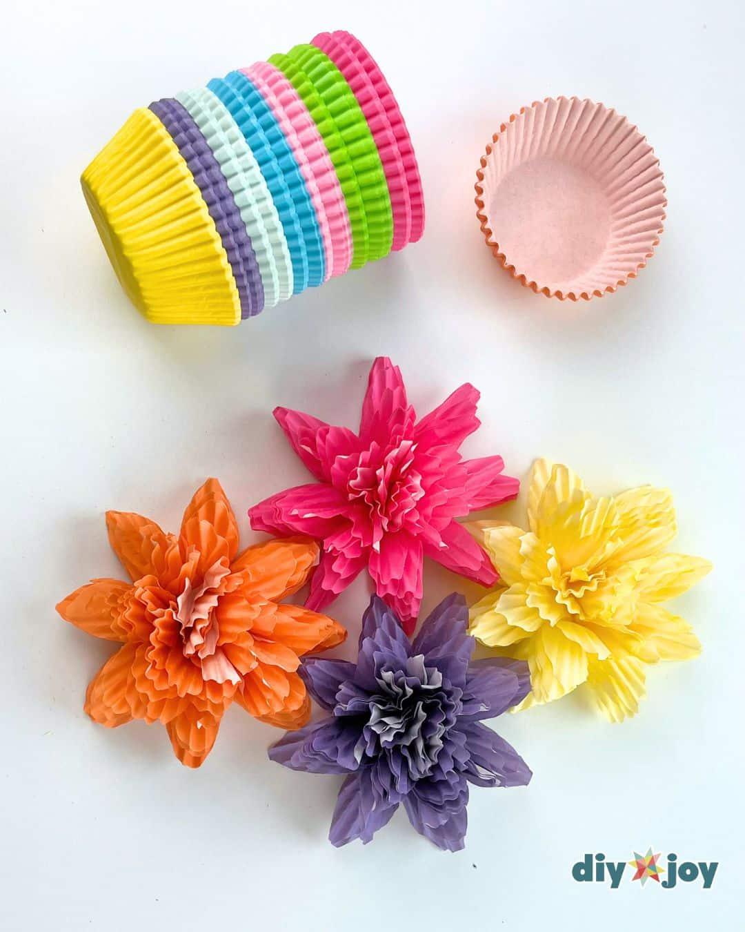 Paper Flowers Cupcake Liners — cupcake liner paper flower