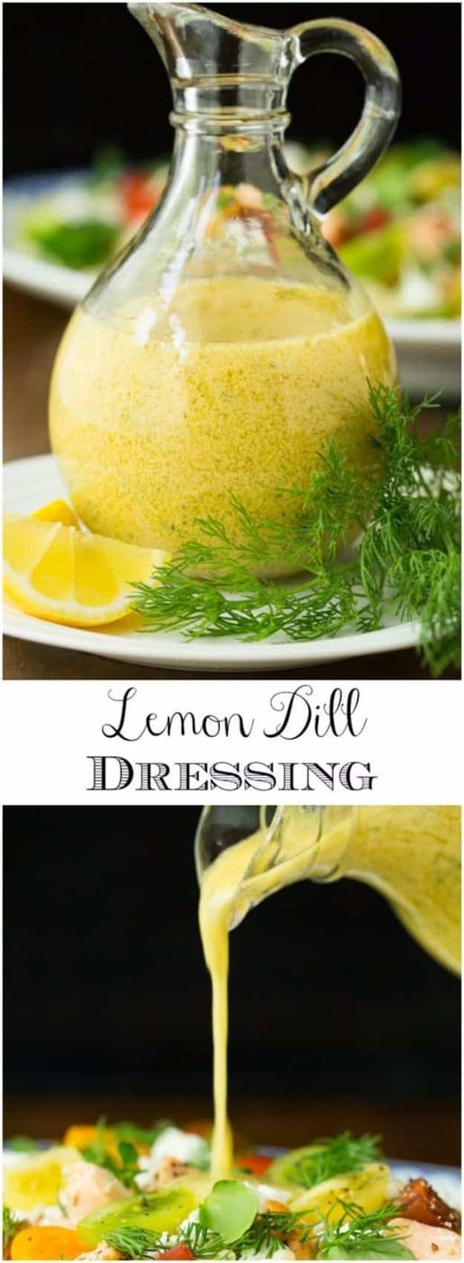 Salad Dressing Recipes - Lemon Dill Dressing - Healthy, Low Calorie and Easy Recipes for Creamy Homeade Dressings - How To Make Vinaigrette, Mango, Greek, Paleo, Balsamic, Ranch, a