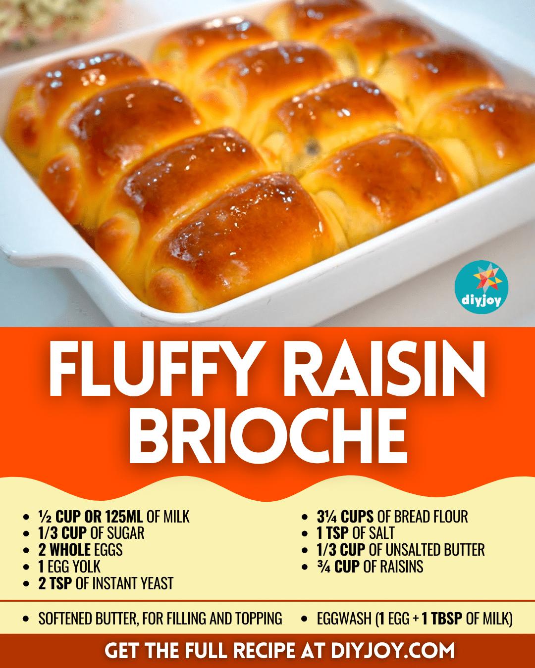 Easy Fluffy Raisin Brioche Recipe