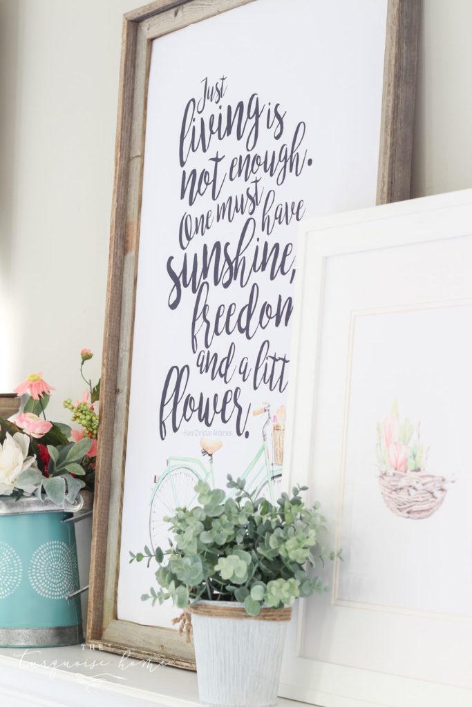 Bicycle and Quote Free Printable, no special tools required to start and a fun update worth trying at least once