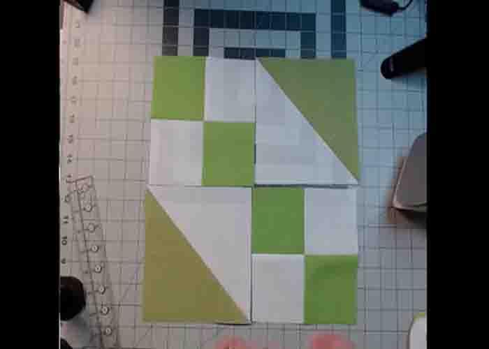 Assembling the crossing quilt block