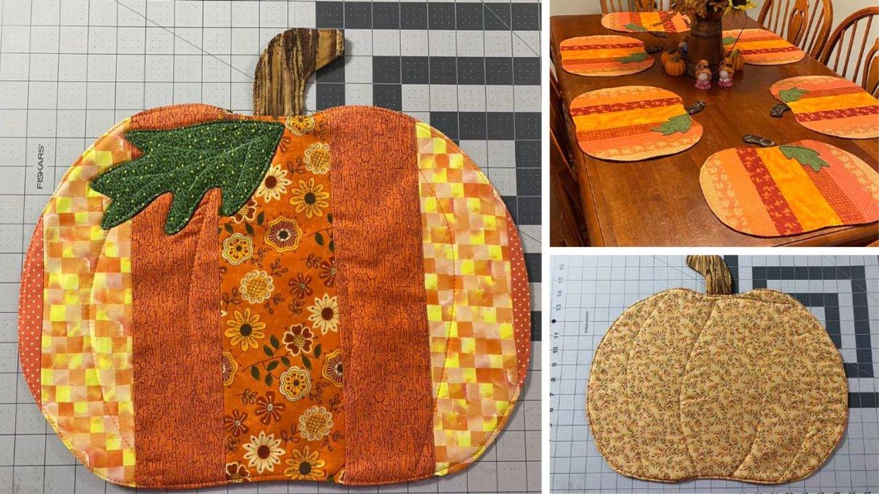 DIY Quilted Pumpkin Placemats
