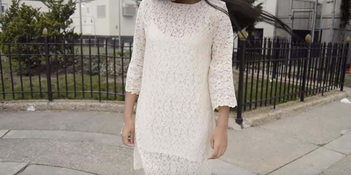 You Can Whip Out A Classic Lace Bell Sleeve Shift Dress In No Time! (Easy DIY!)